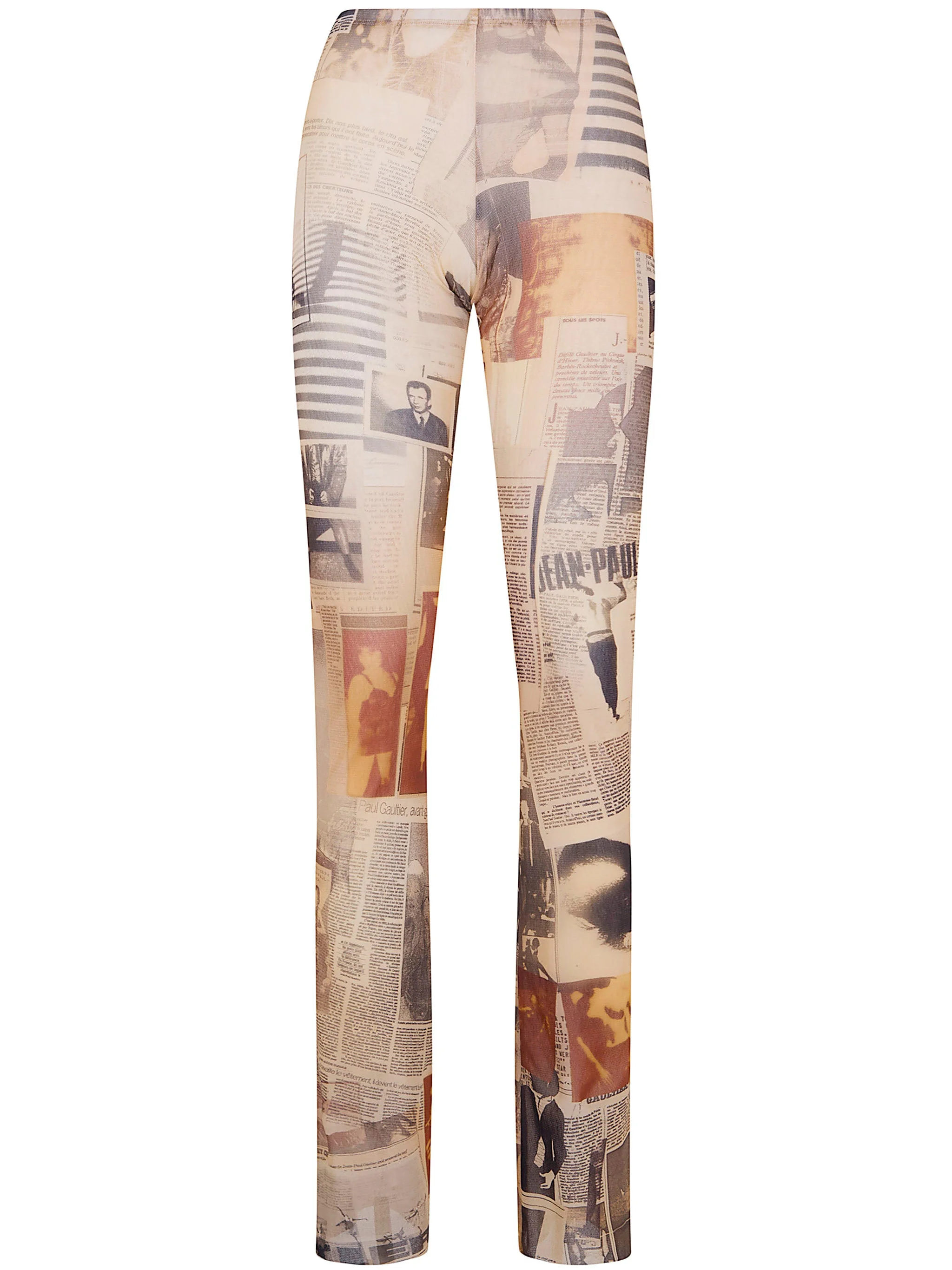 Jean Paul Gaultier Women Mesh Trouser Printed "Journal" - 1