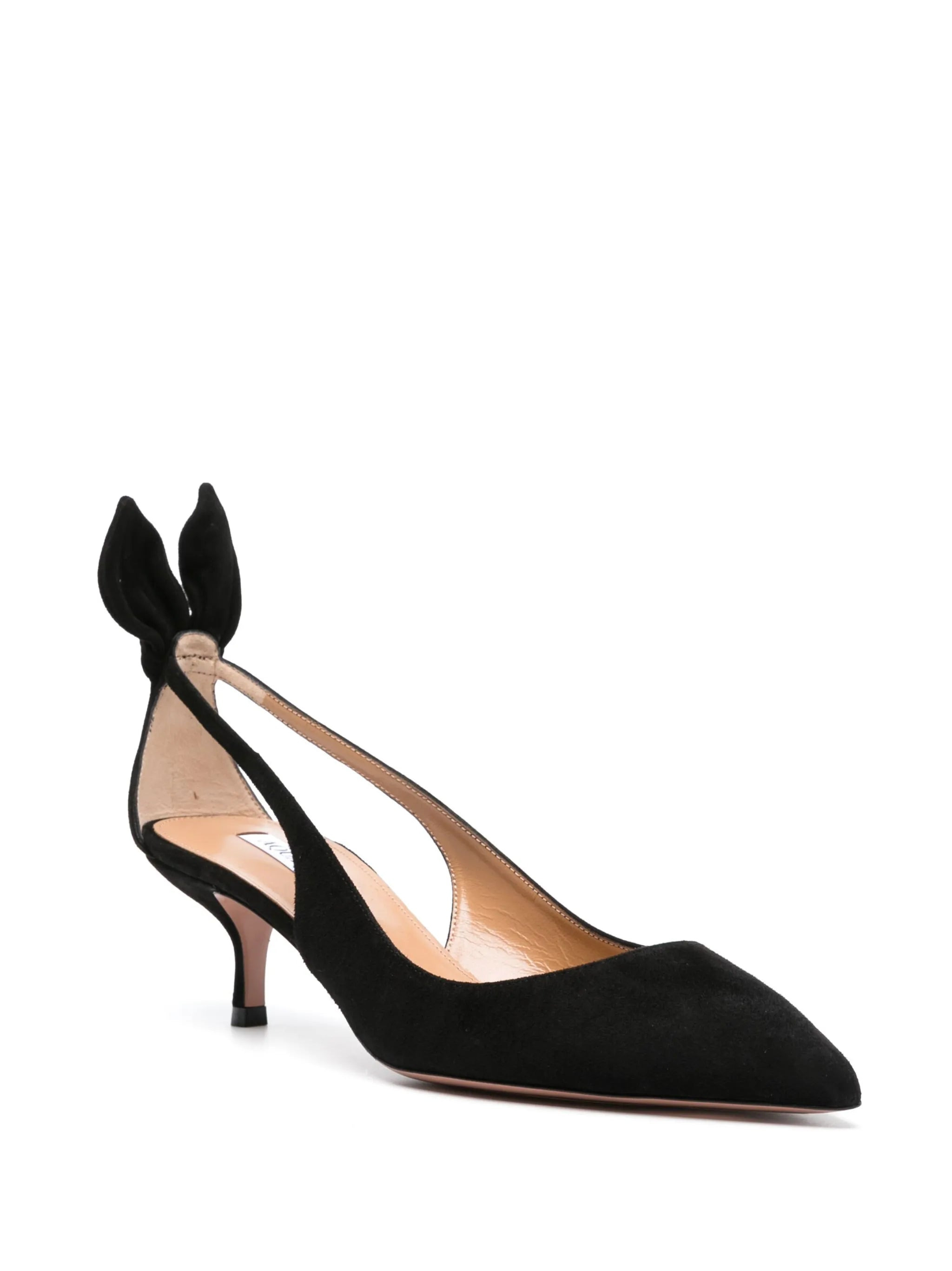 50mm Bow Tie suede pumps - 2