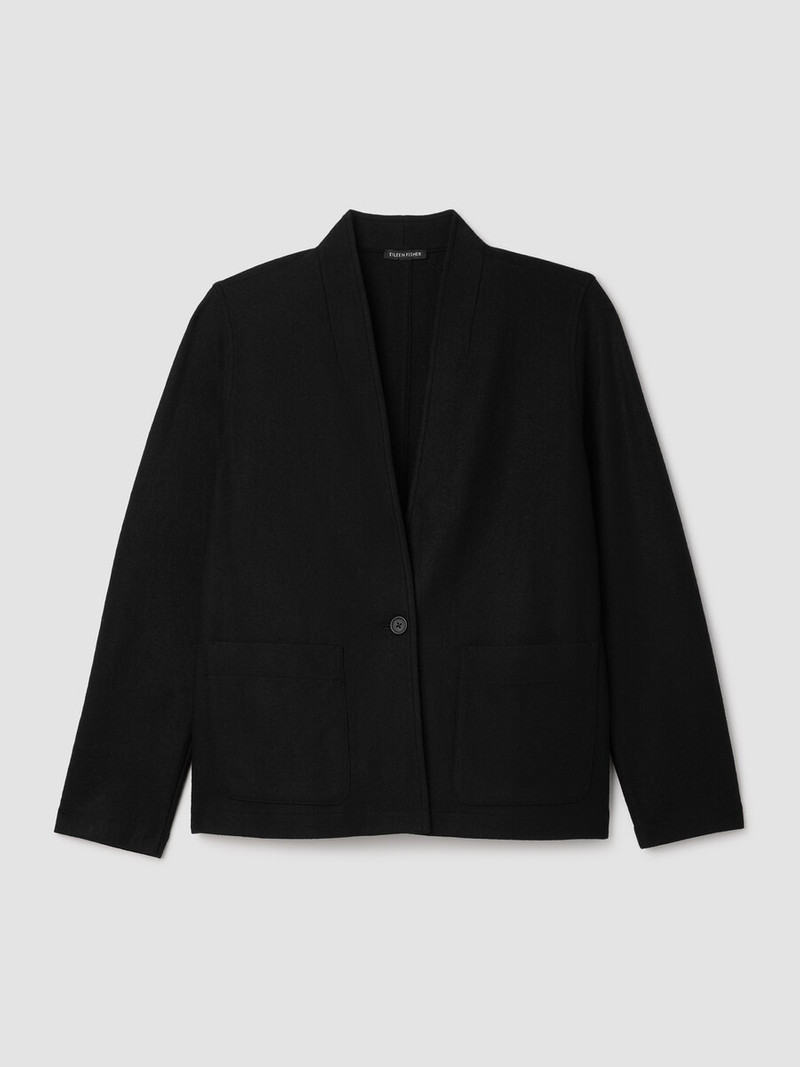 Felted Wool Jersey High Collar Jacket 1