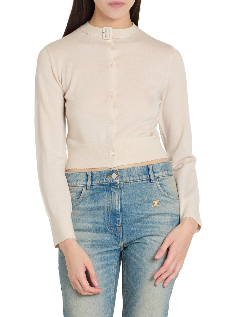 Women's Merino Wool Cardigan - Light Sand 3