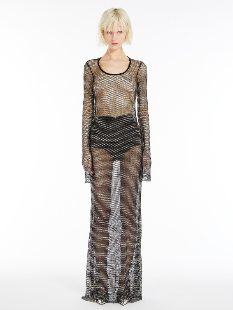 Sportmax CINESE Rhinestone tulle dress outlook