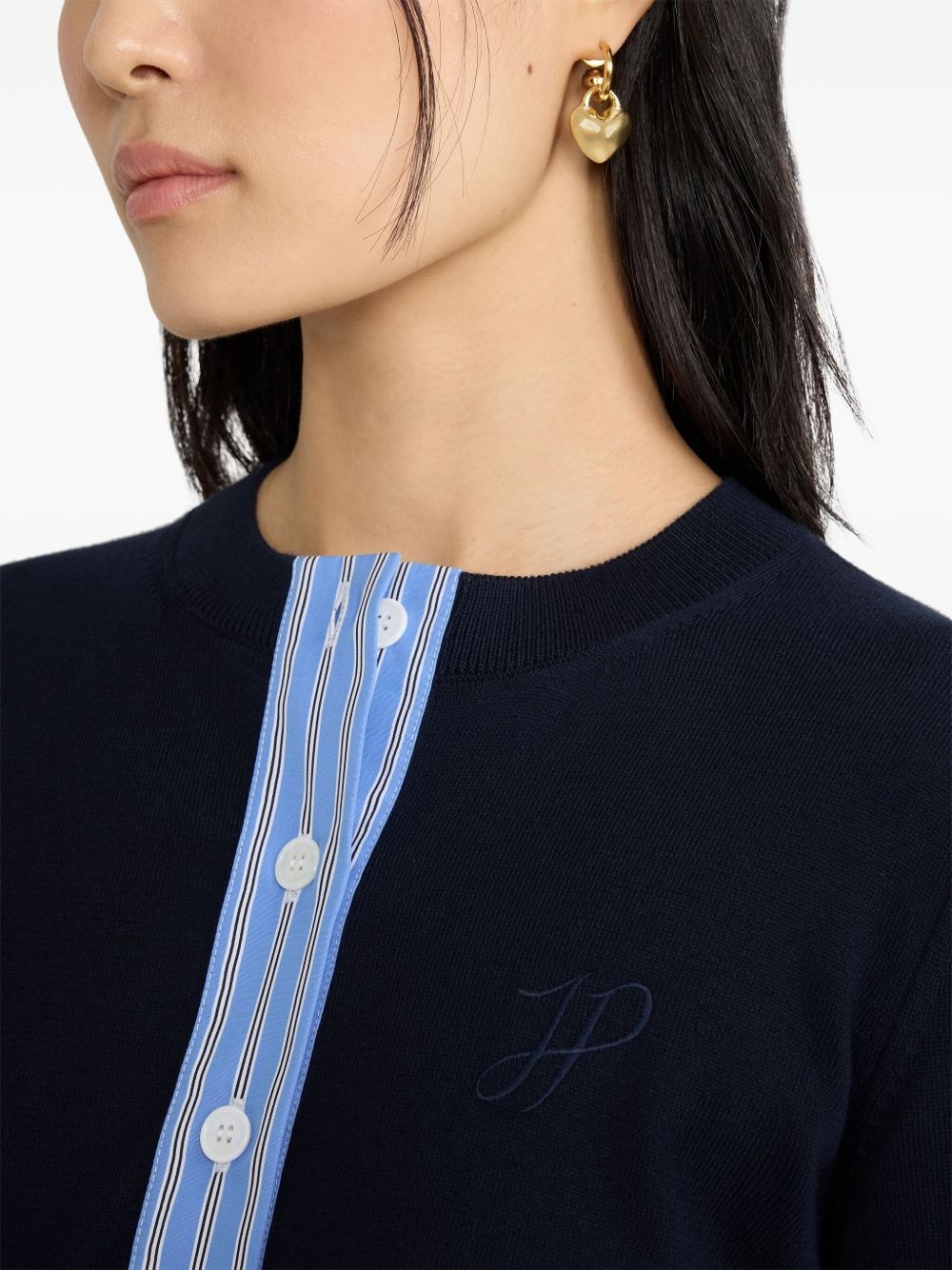 JP monogram cotton cardigan - 4