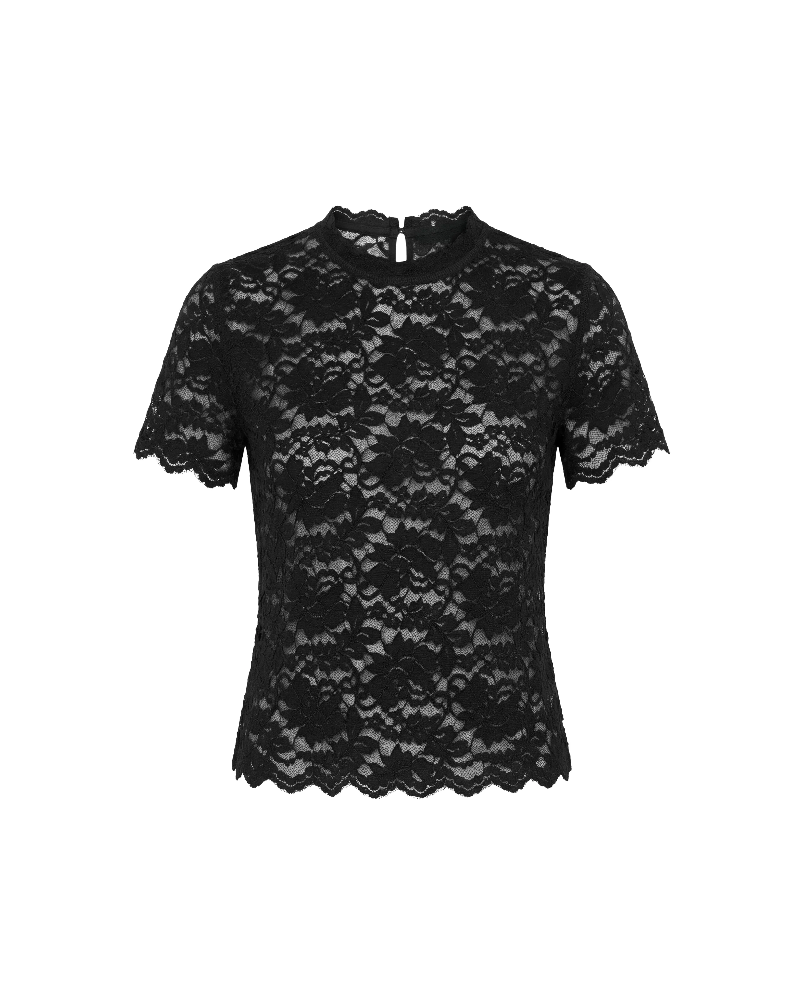 Perfect Short Sleeve Lace Top - 1