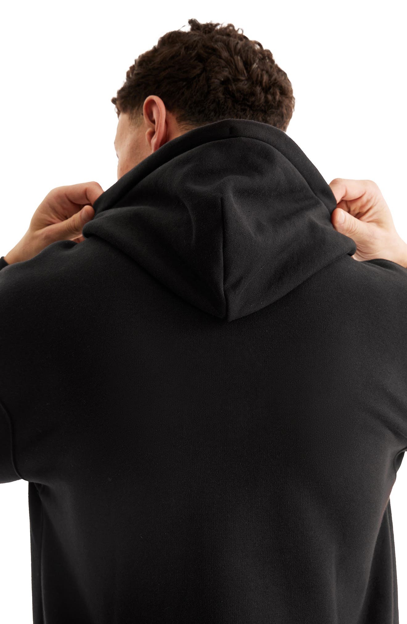 Club Oversize Organic Cotton Blend Hoodie in Black at Nordstrom - 6