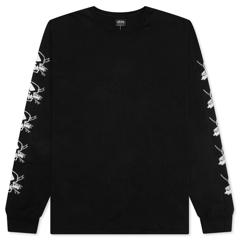 FOILS PIGMENT DYED L/S TEE - BLACK - 1