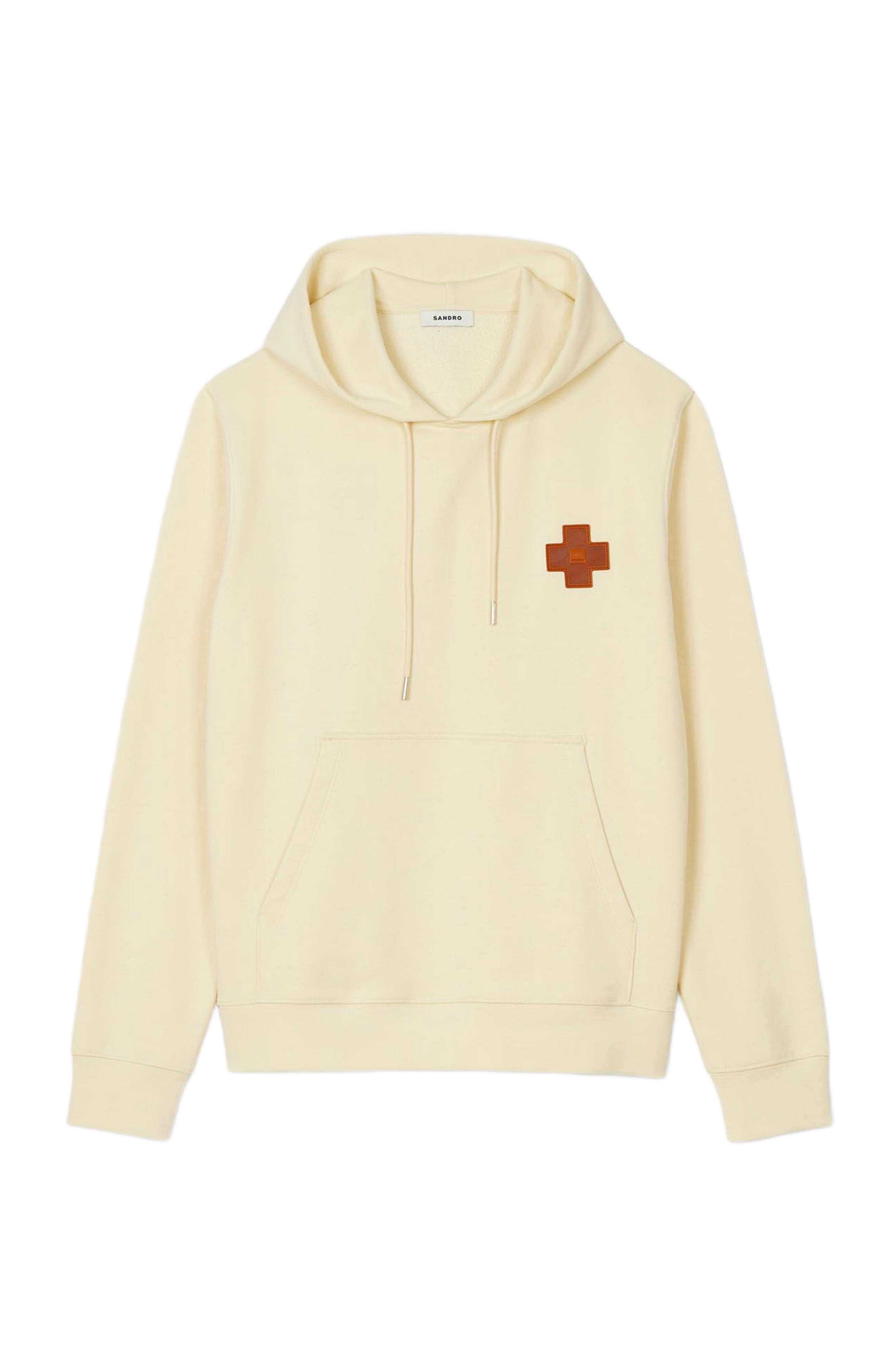 SANDRO Square Cross sweatshirt in Oats at Nordstrom - 5