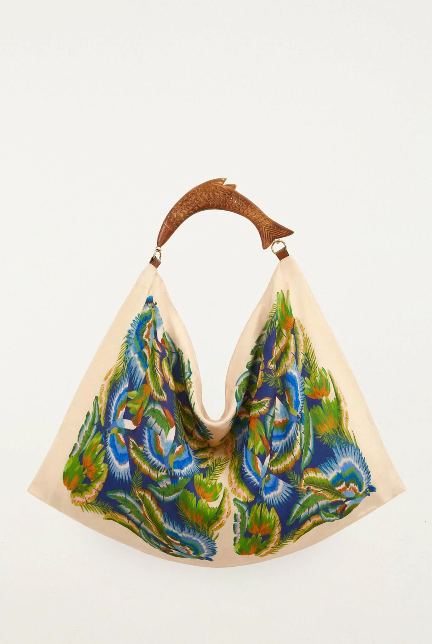 Sand Birds Satin Medium Scarf Bag - 1
