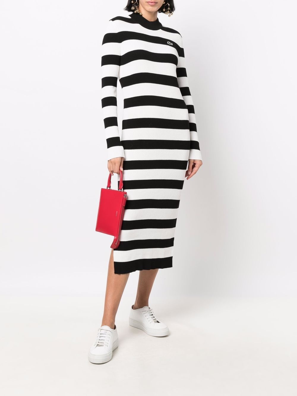 striped long-sleeved dress - 2