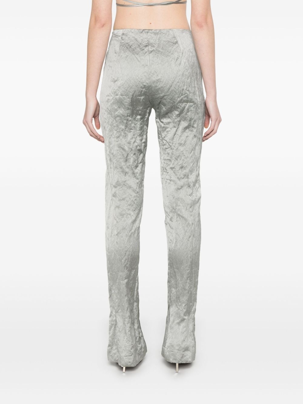crinkled-satin trousers - 4