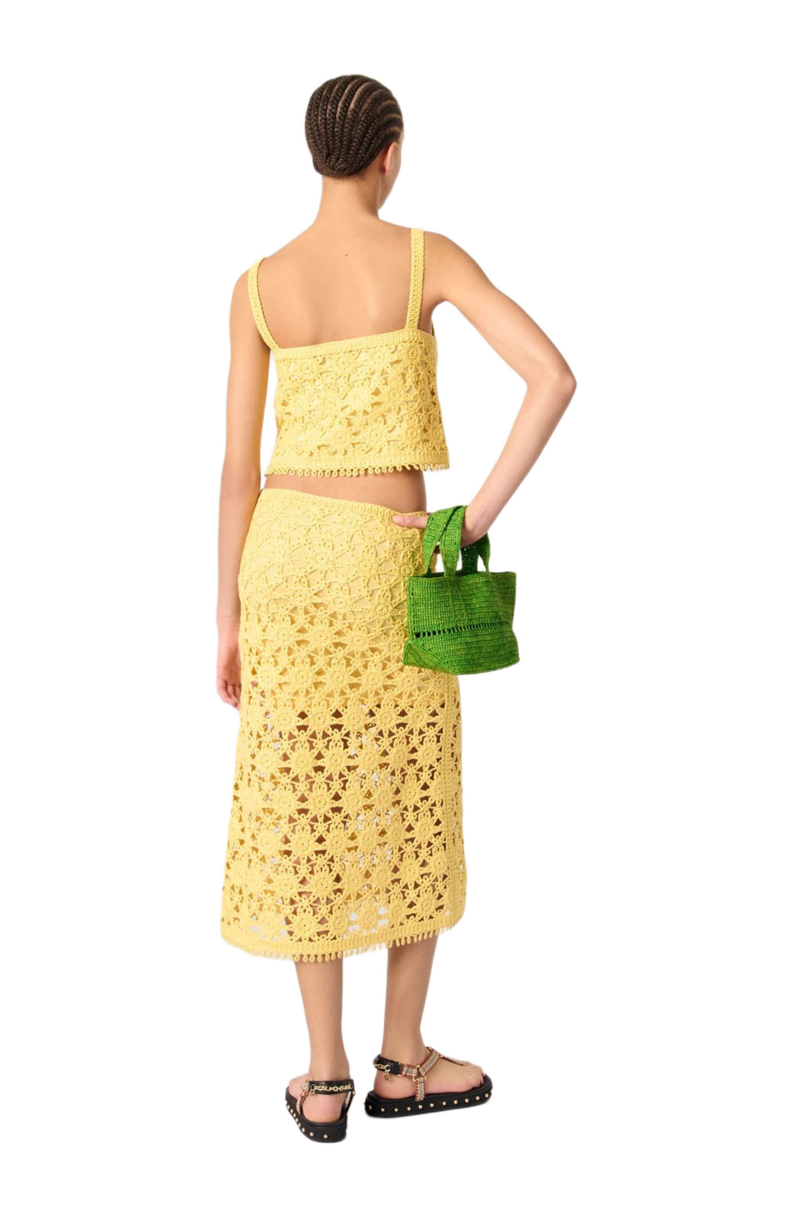 maje Crochet maxi skirt in Yellow Banana at Nordstrom - 2