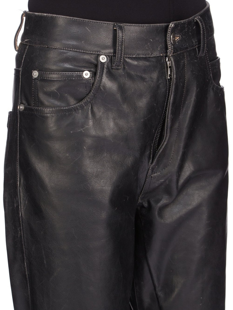 Black Hollywood Detroit Cut Leather Pants 4