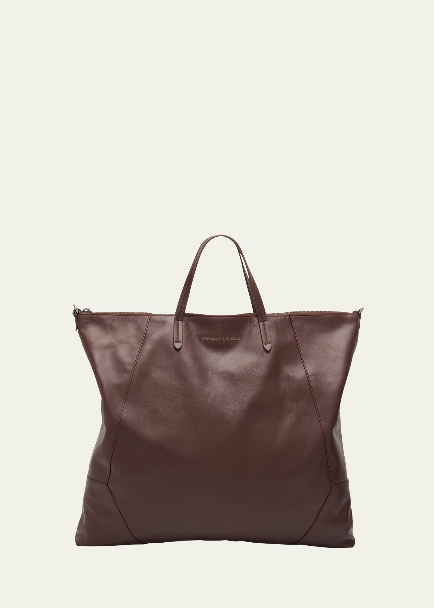 Duo Large Calfskin Shopper Shoulder Bag - 1