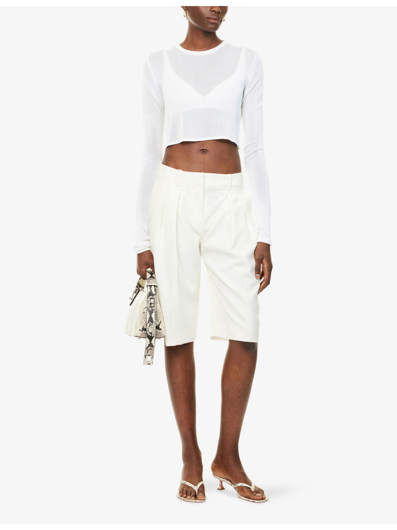 The Frankie Shop Kazel Semi-Sheer Knit Long-Sleeve Top outlook