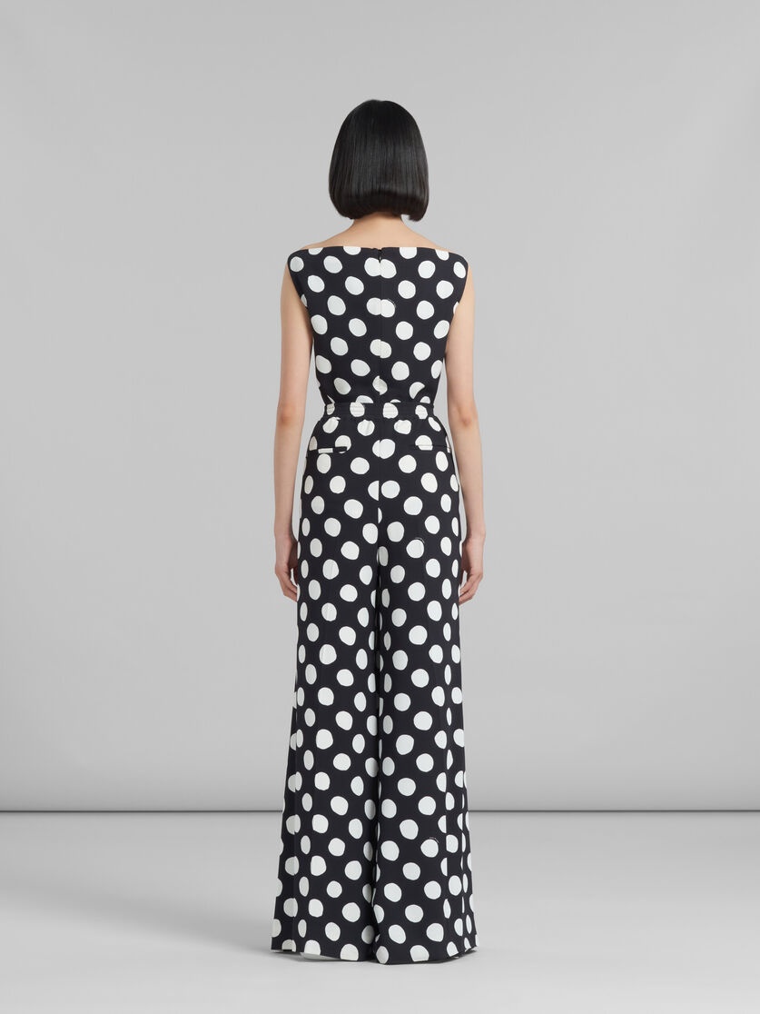 BLACK ELASTICATED PALAZZO TROUSERS WITH POLKA DOTS - 3