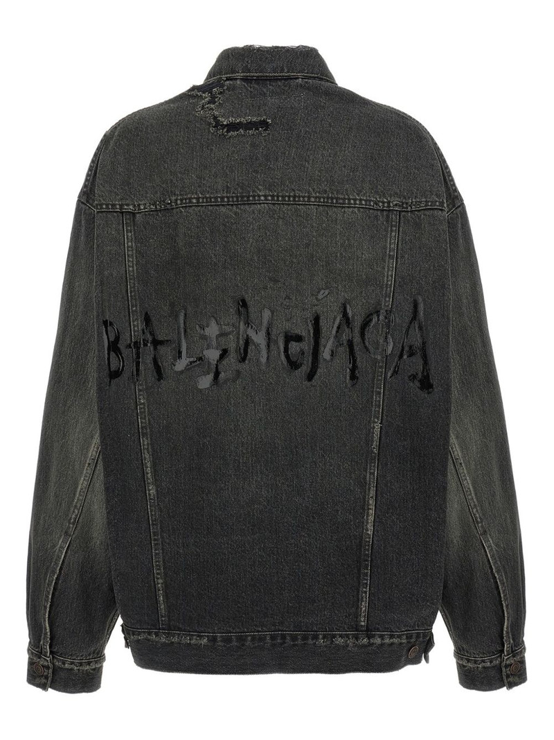 BALENCIAGA distressed denim jacket outlook
