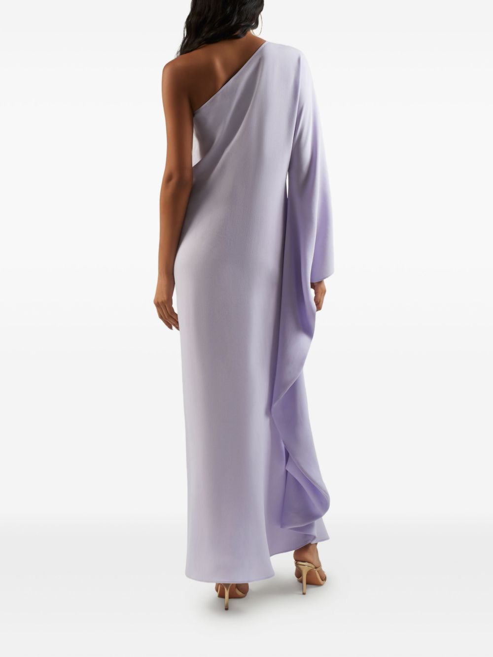 one-shoulder draped maxi dress - 4