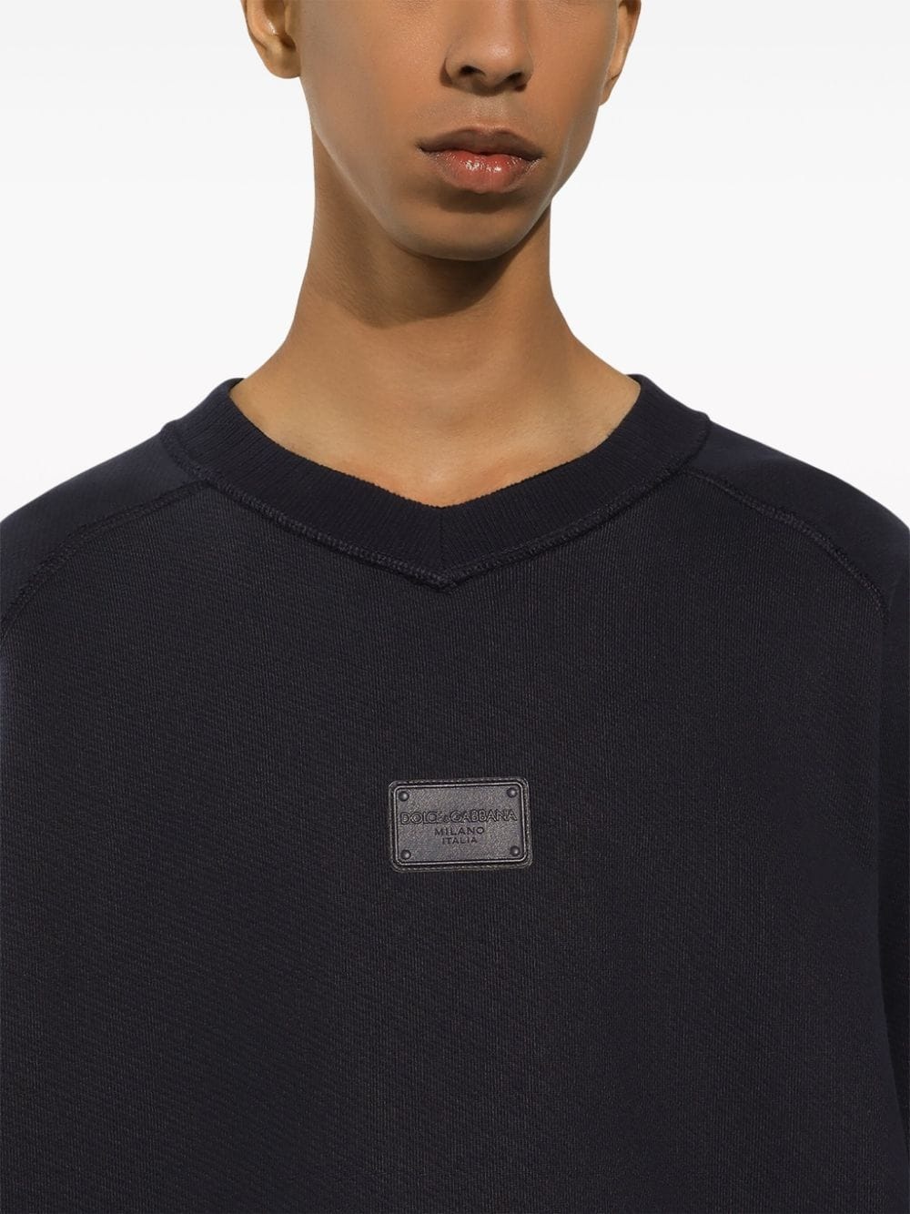 logo-plaque cotton sweatshirt - 5