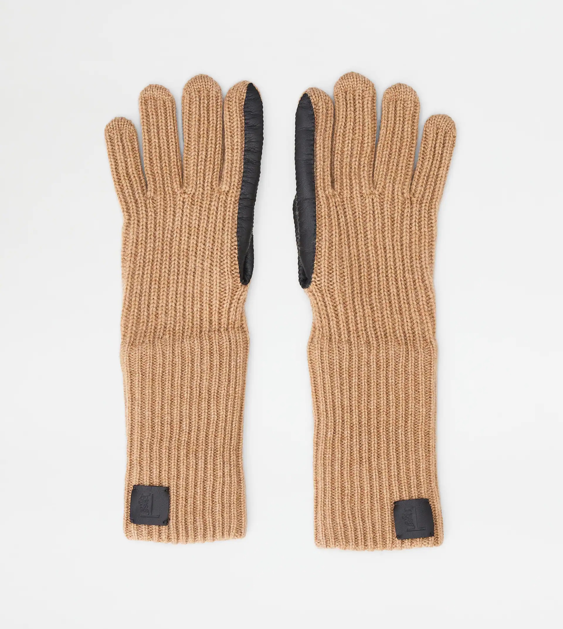 GLOVES IN CASHMERE AND LEATHER - BROWN - 1