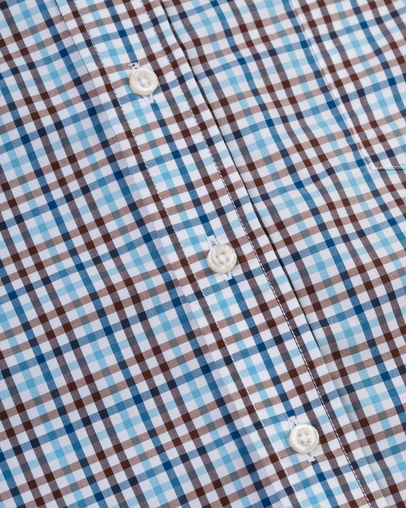 J. PRESS BROWN & BLUE GINGHAM BUTTON DOWN SPORT SHIRT - CLASSIC FIT outlook