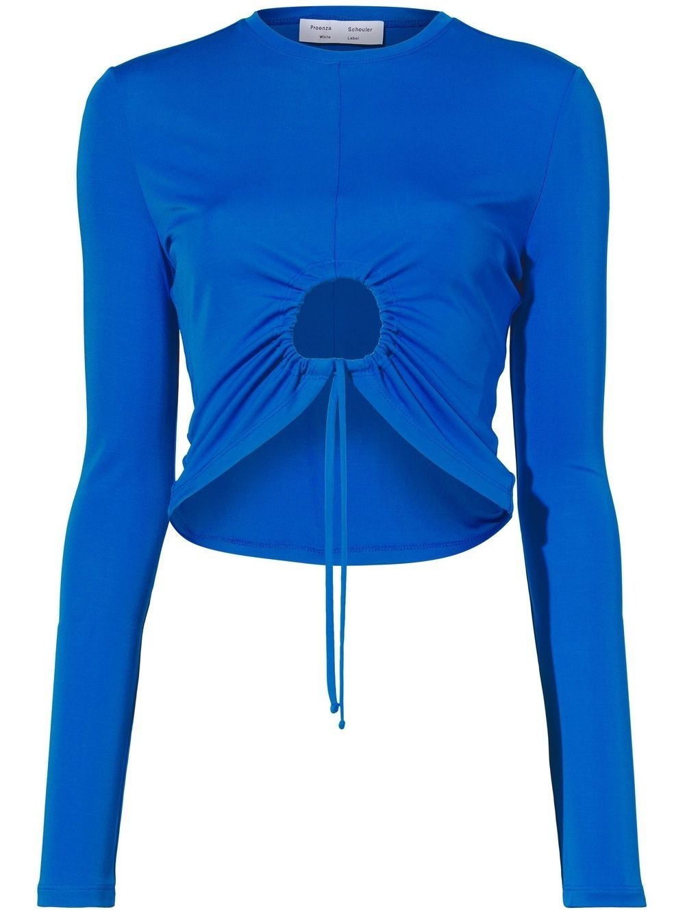 drawstring long-sleeved top - 1