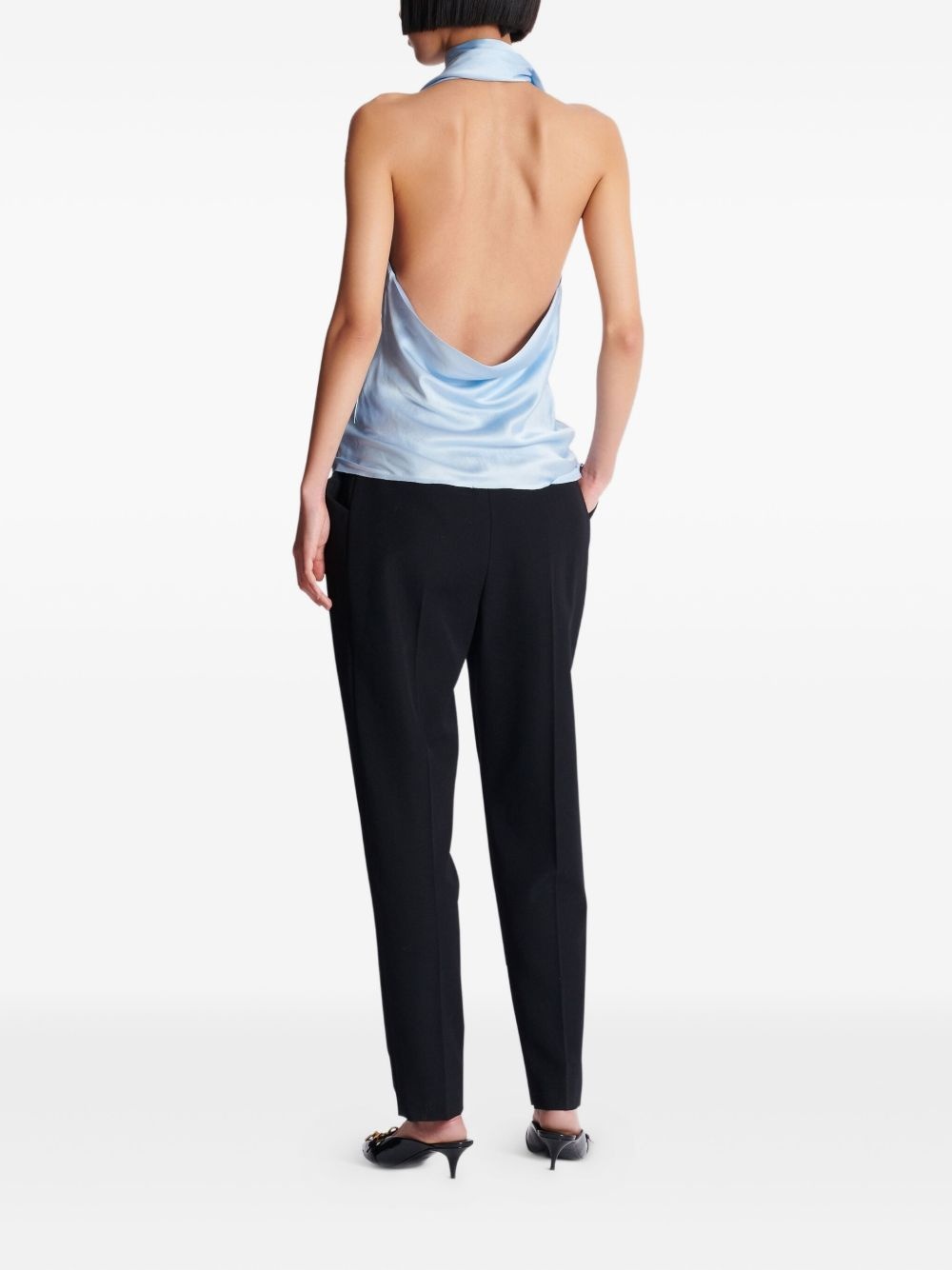 silk halterneck top - 4
