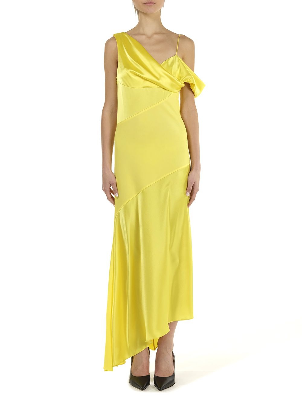 Draped Midi Dress Dresses Yellow - 3
