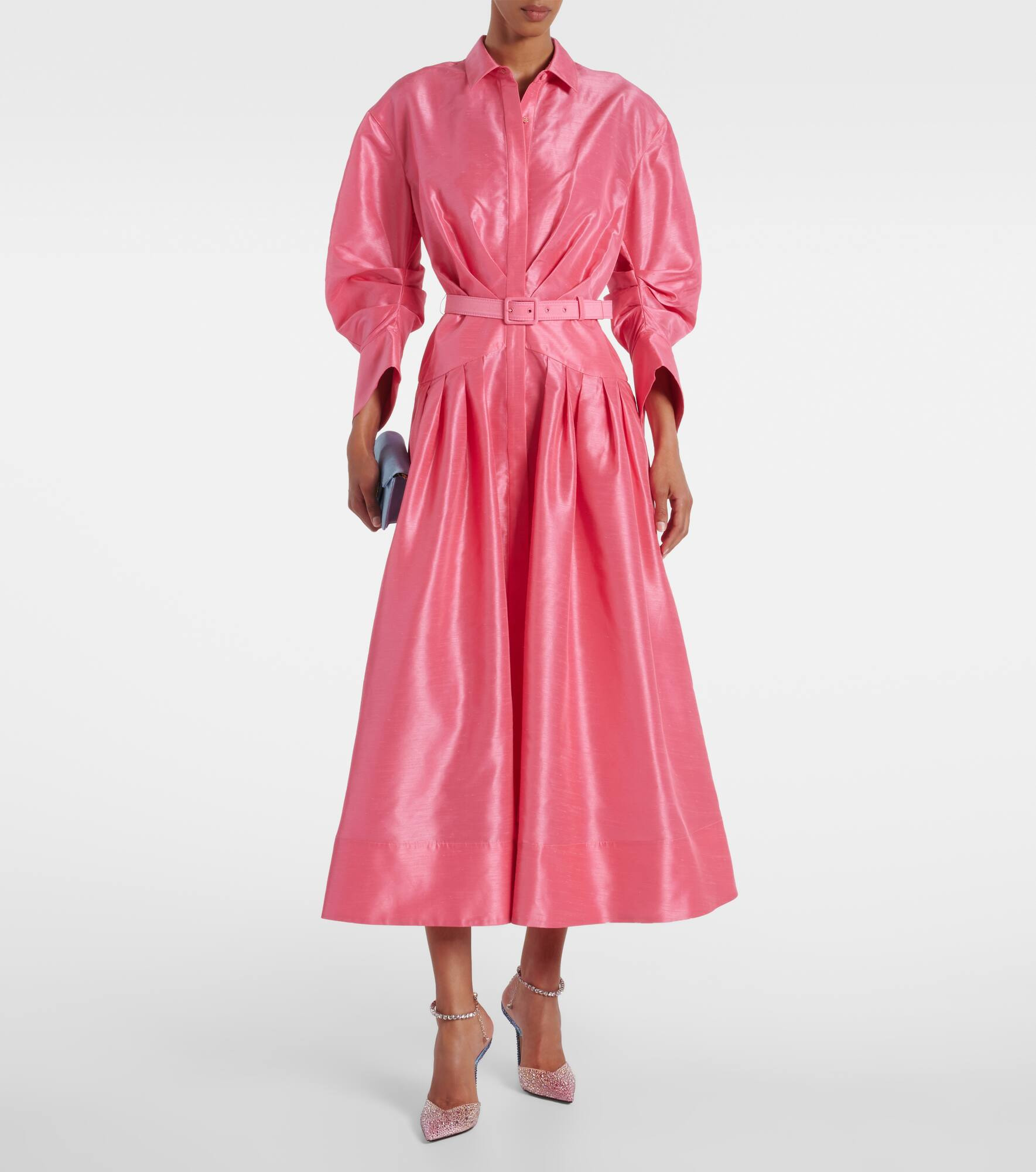Maple belted gathered shirt dress - 2