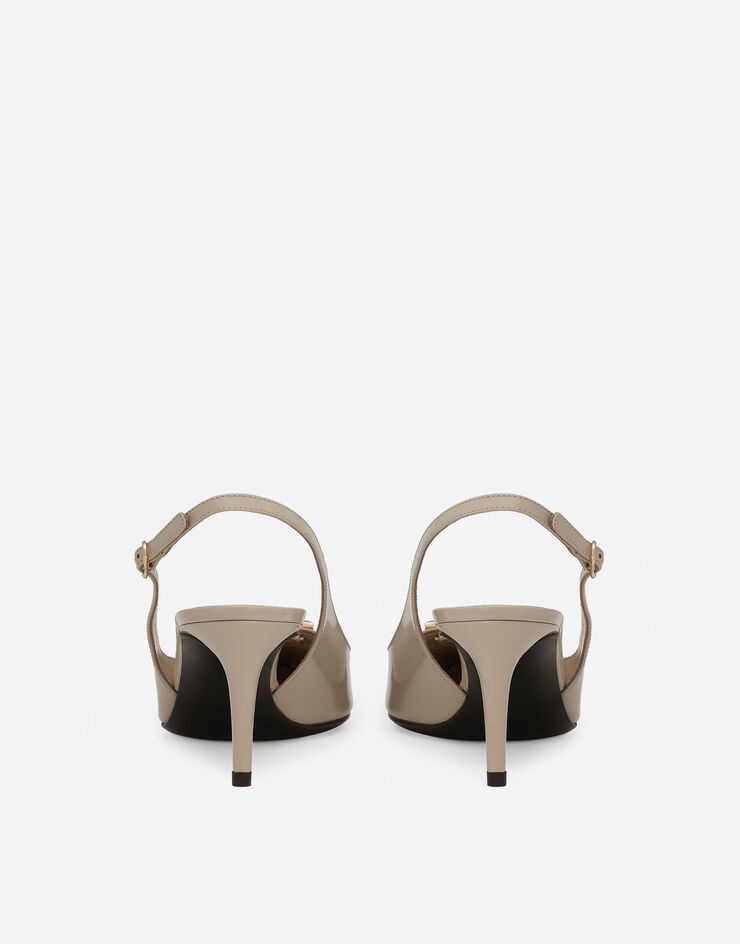 【SALE】POLISHED CALFSKIN SLINGBACKS Black Polished Calfskin Slingback Heels by Dolce&Gabbana on Sale