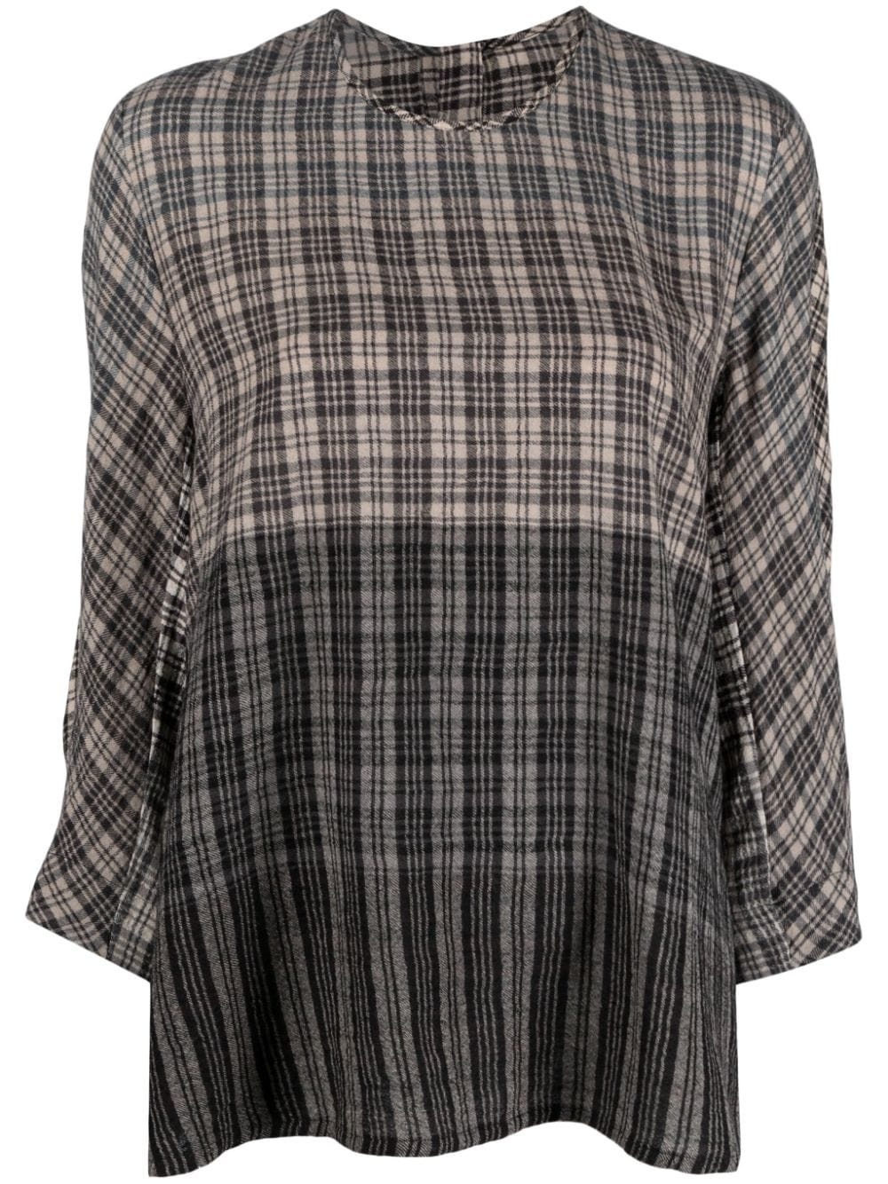 Cutter check-pattern blouse - 1