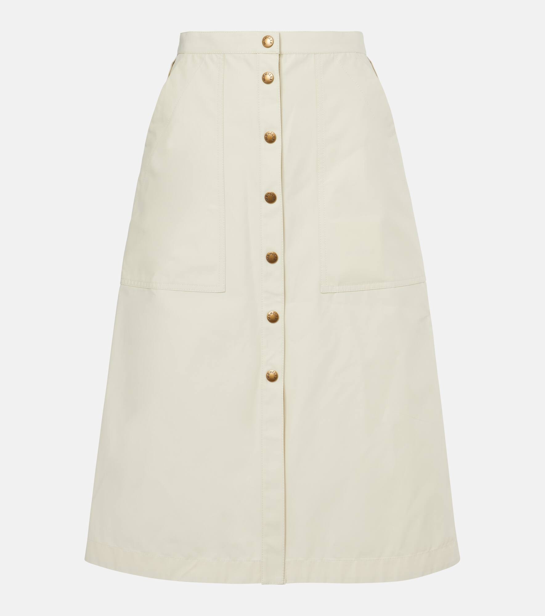 Cotton-blend twill midi skirt - 1