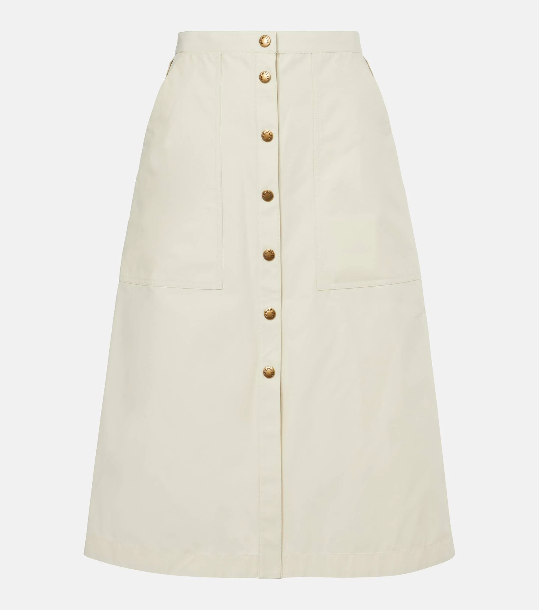 Cotton-blend twill midi skirt - 1