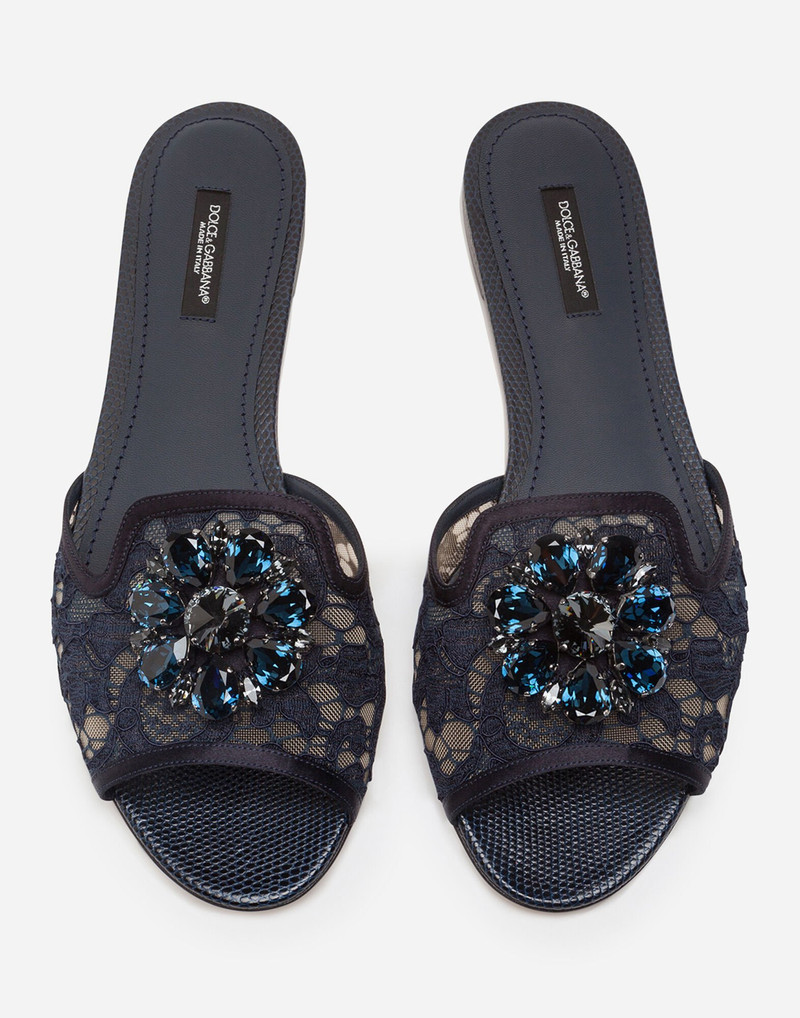 Lace slippers with crystals 4