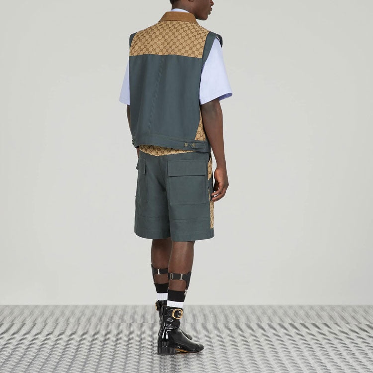 Gucci Cotton Canvas Bermuda GG Insert Shorts 'Dark Grey' 742850-XDCEY-1168 - 4