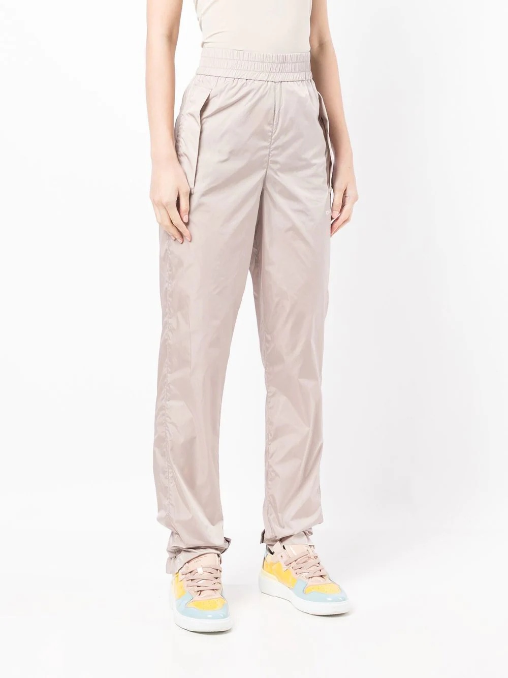 diagonal-stripe straight-leg trousers - 3