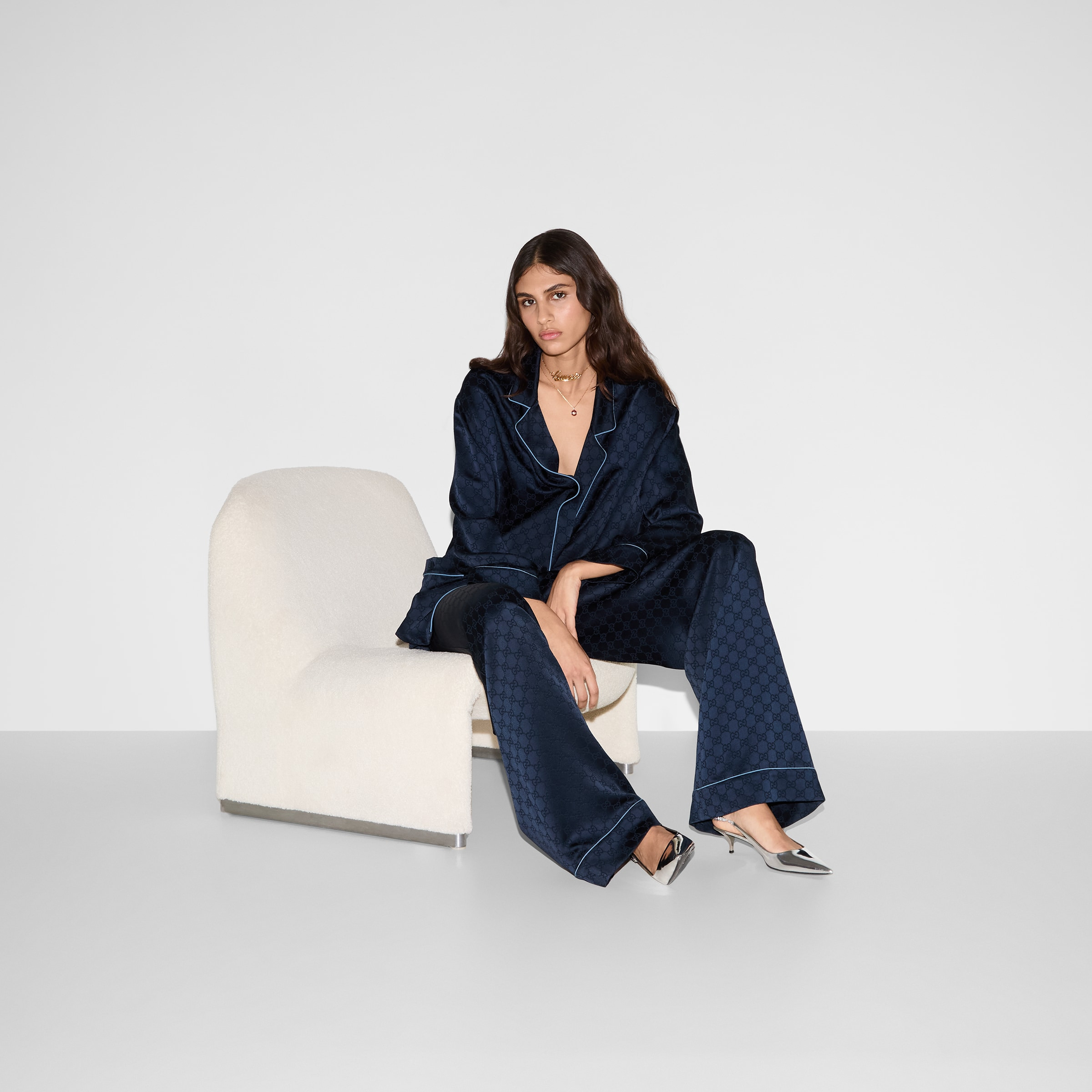 GG satin pants - 6