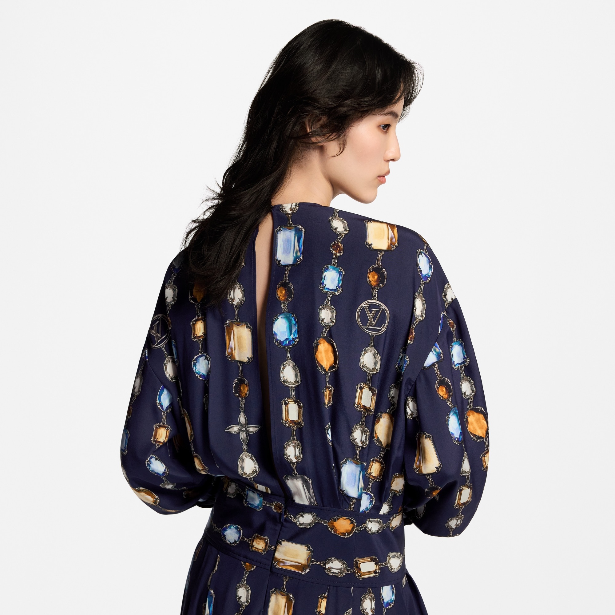 Long-Sleeved Necklace Dress - 7