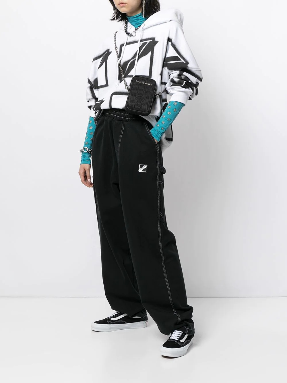 oversized cotton track trousers - 3