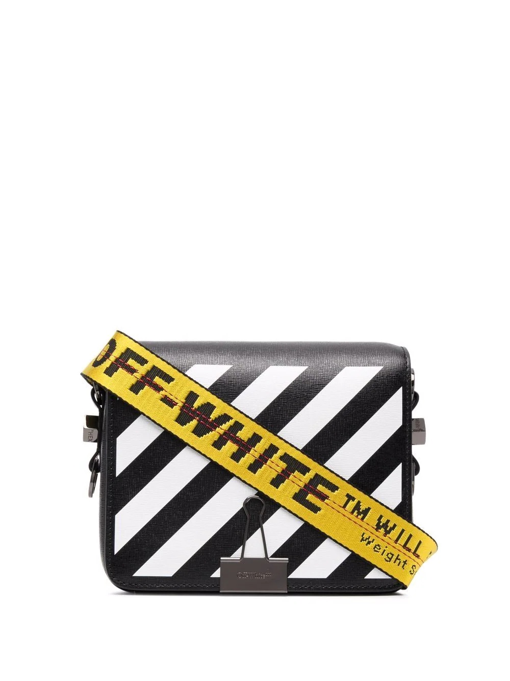 Diag-stripe leather shoulder bag - 1