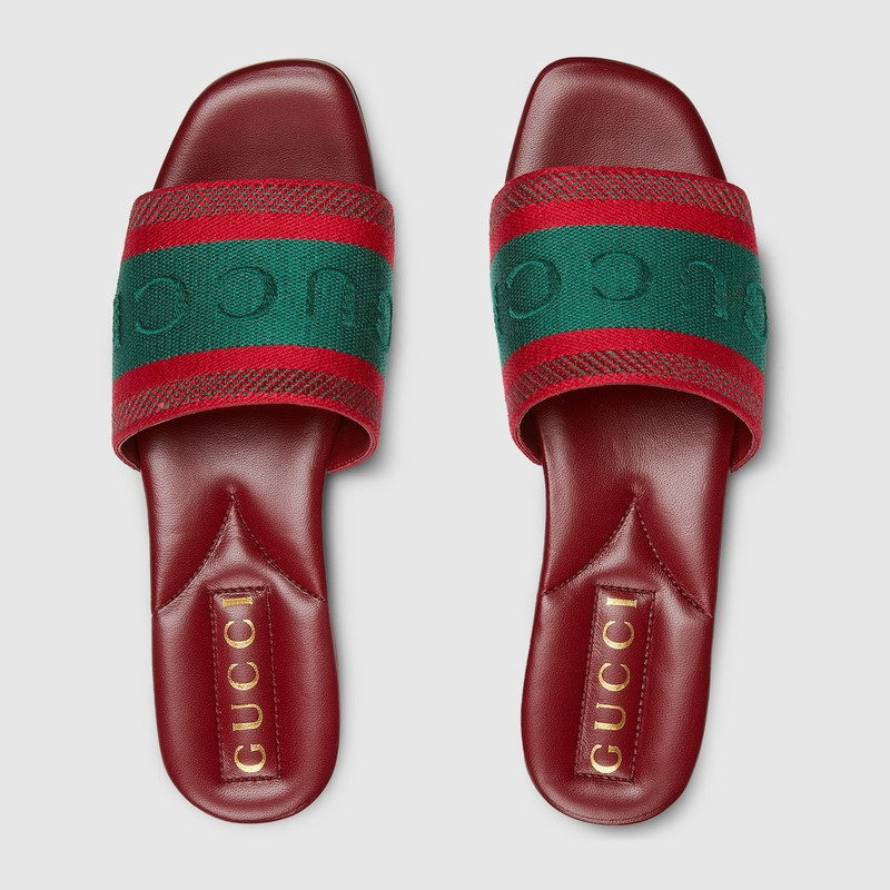 GUCCI Women's slide sandal with Web outlook