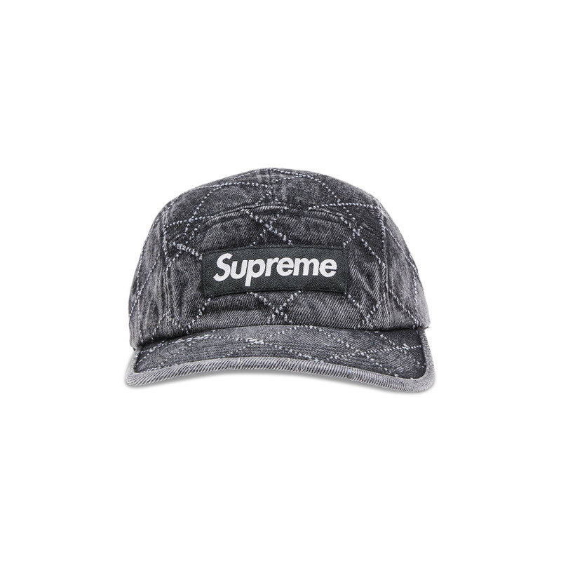 Supreme Punched Denim Camp Cap 'Black' - 1