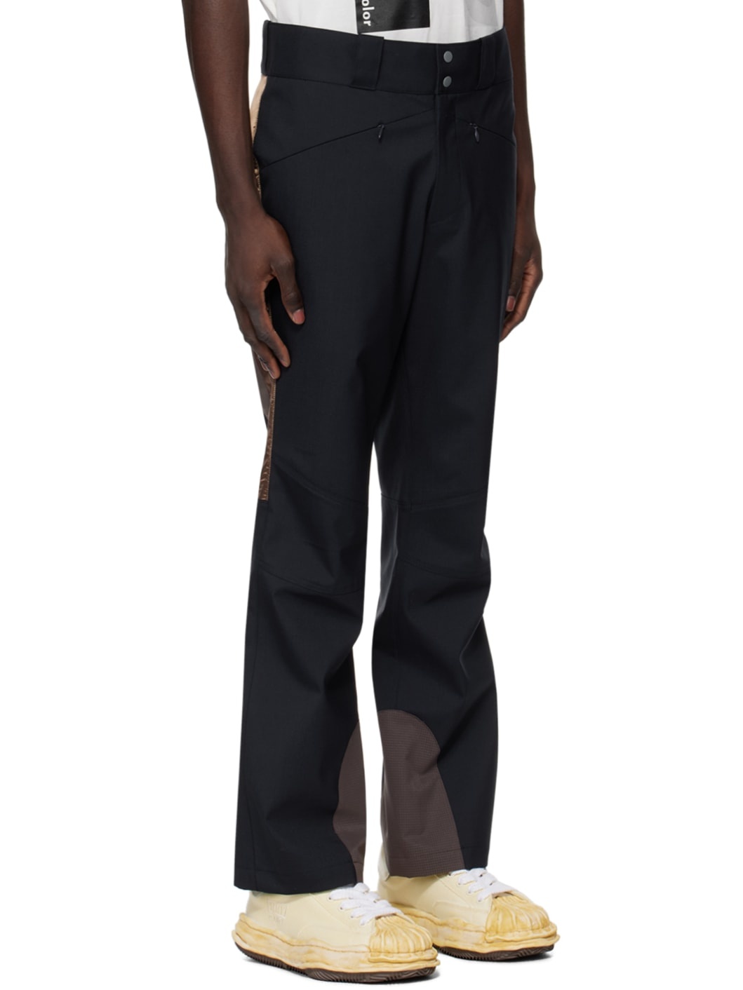 Navy Paneled Trousers - 2