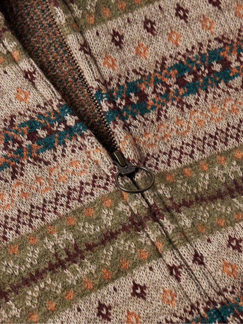 Fair Isle Intarsia Wool-Blend Zip-Up Cardigan 4