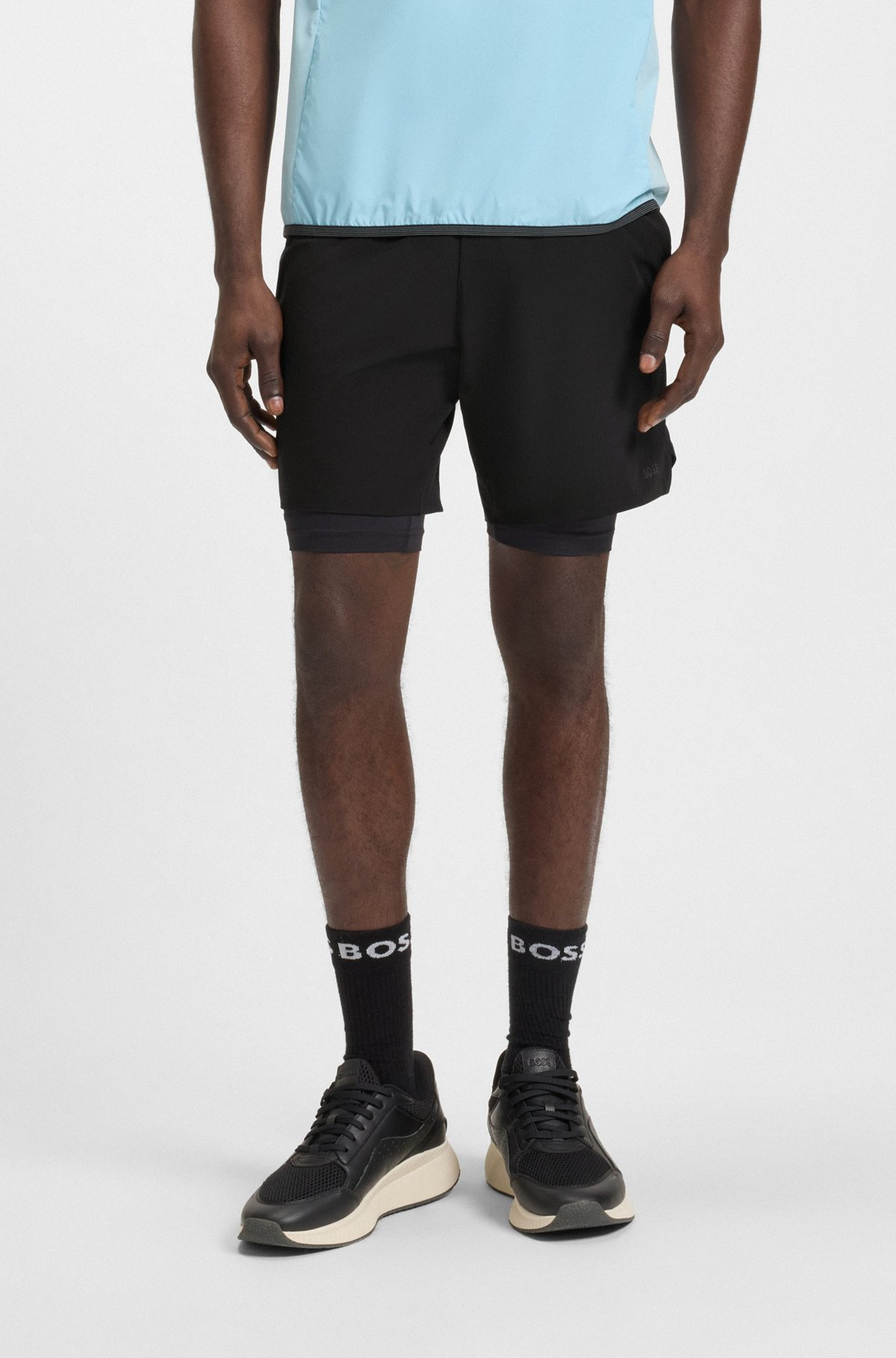 ACTIVE DOUBLE-LAYER SHORTS IN QUICK-DRY FABRIC - 2