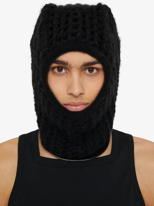 HOOD WITH HORNS IN MESH-EFFECT KNIT - 2