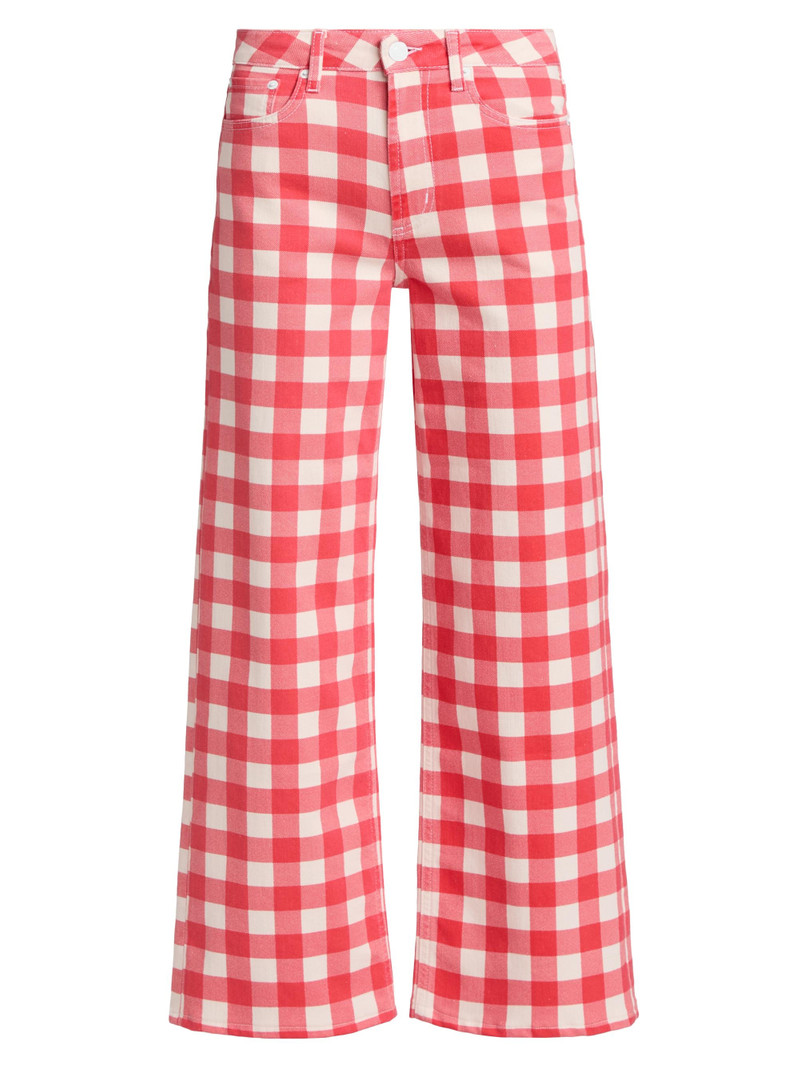 Women's Getty Gingham Wide-Leg Crop Jeans - Tomato Gingham 1