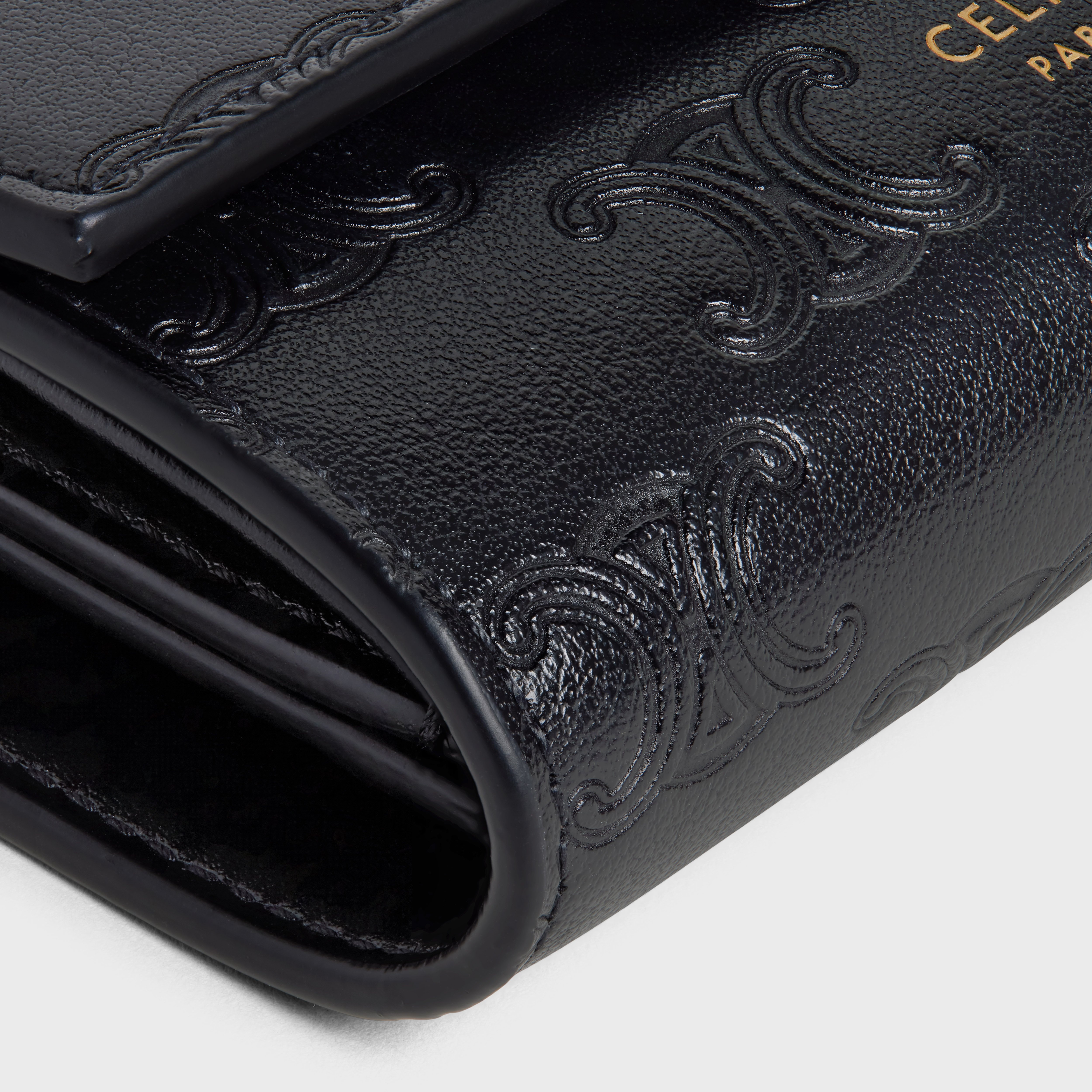 Small trifold wallet in Embossed smooth calfskin 5