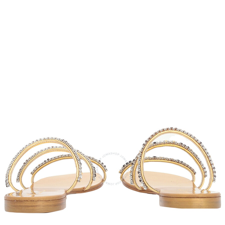 Giuseppe Zanotti Ladies Gold Dark Colorful Rhinestone-Embellished Sandals - 4