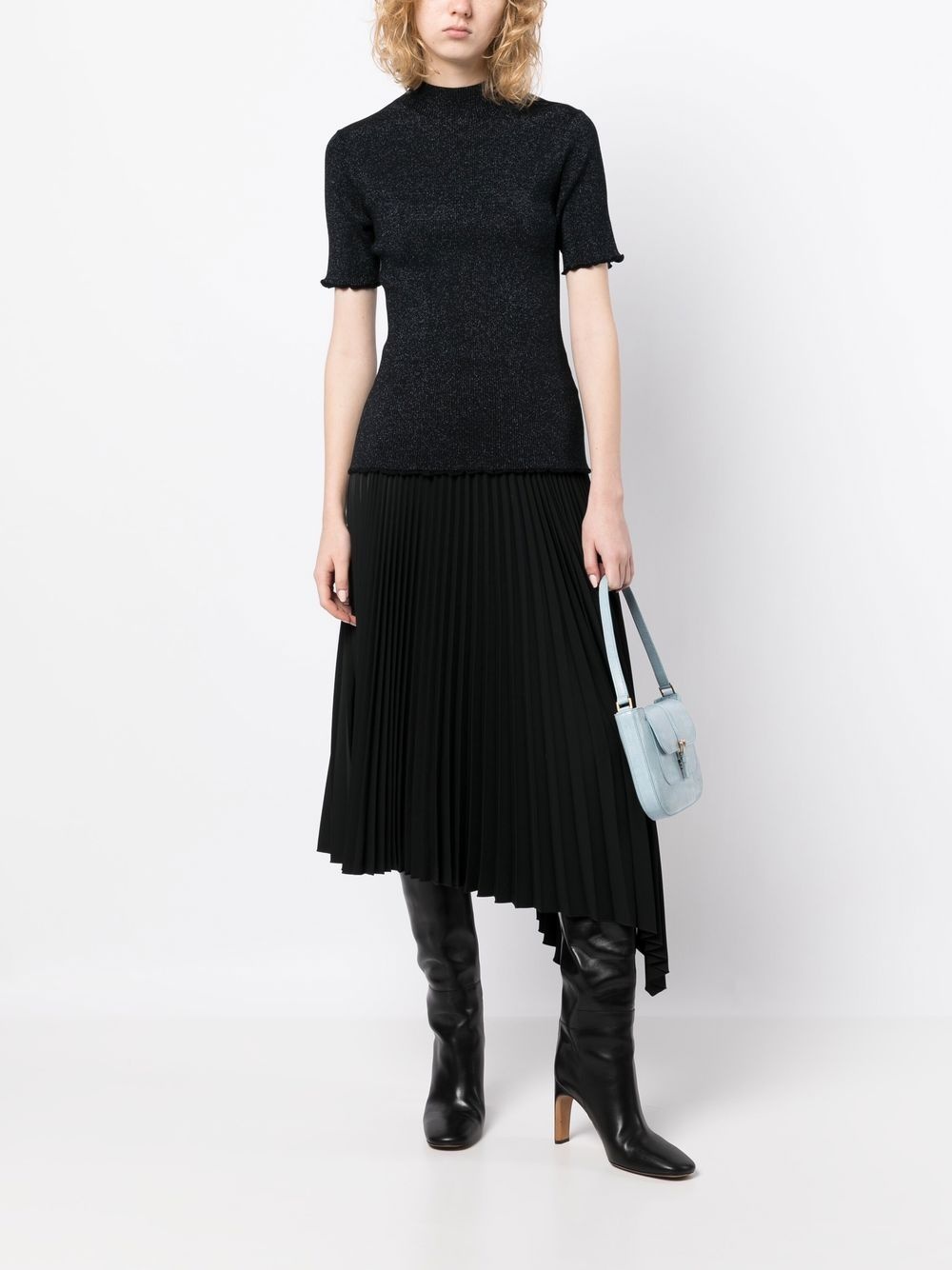 cut-out ribbed knit top - 2