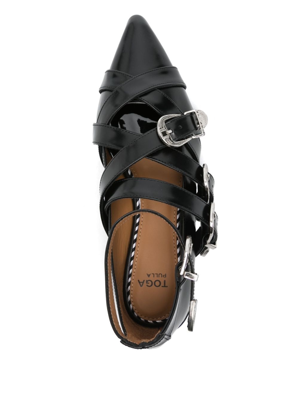 decorative-buckle ballet flats - 4