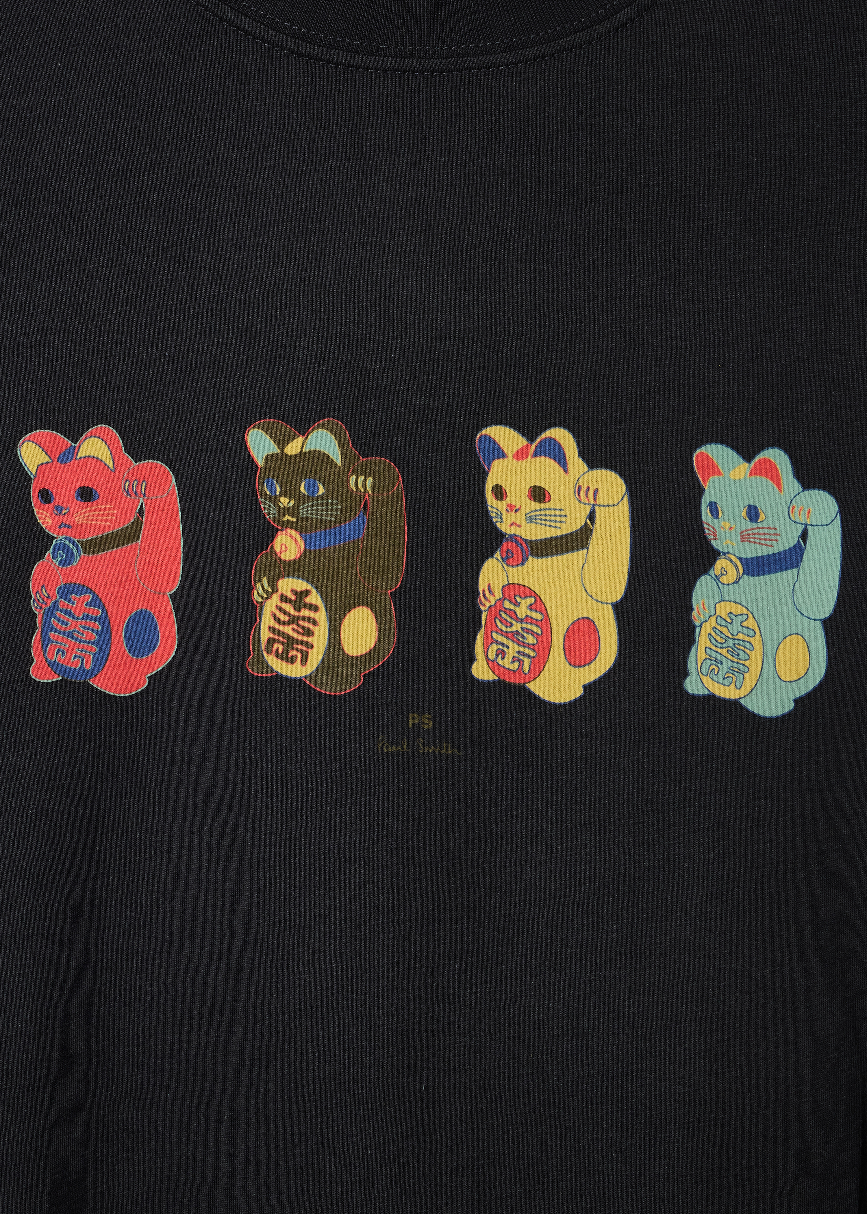 Black 'Lucky Cats' Print T-Shirt - 2
